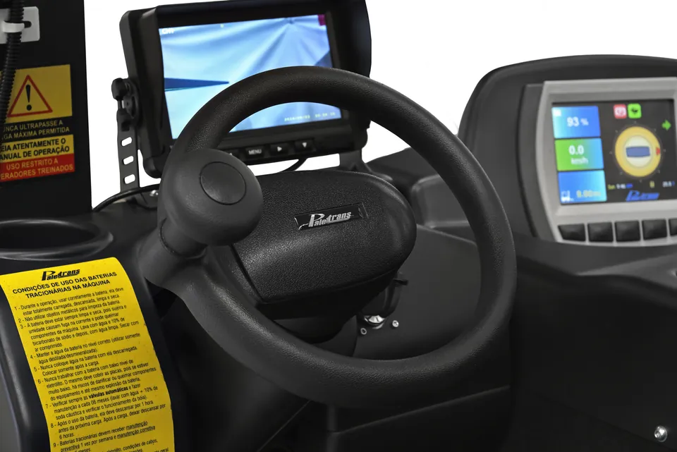 Posto do operador: volante e display